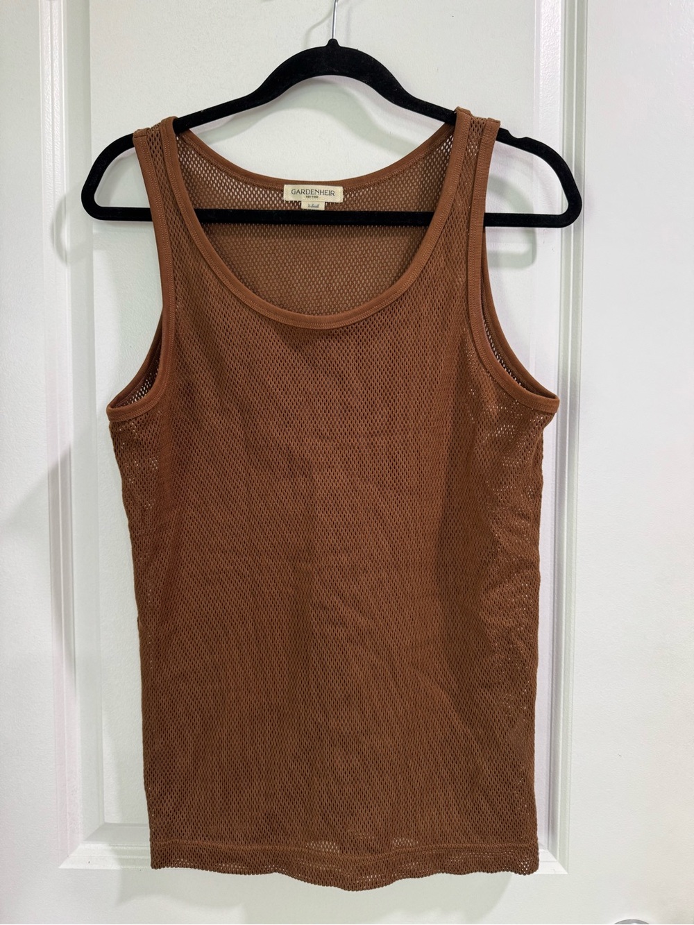 Gardenheir Cotton Mesh Tank Top Brown XS